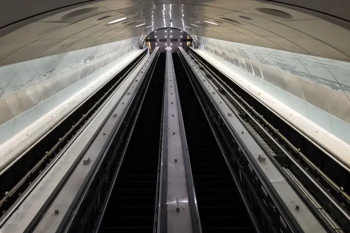 A look at the long escalators
